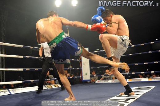 2011-04-30 Ring Rules 2723 Muay Thay - 64kg - Ivan Moscatelli ITA - Angelo Campoli ITA